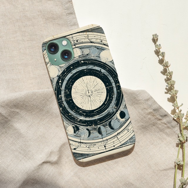 受注生産 iPhoneケース 白い円盤のクラシック星図｜星図アート STAR048B