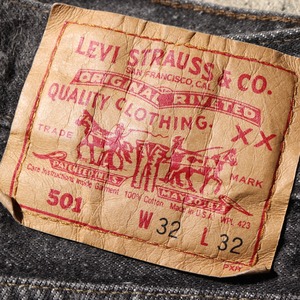 美品 32×32 Levi’s 501 先染め USA ブラックデニムパンツ リーバイス