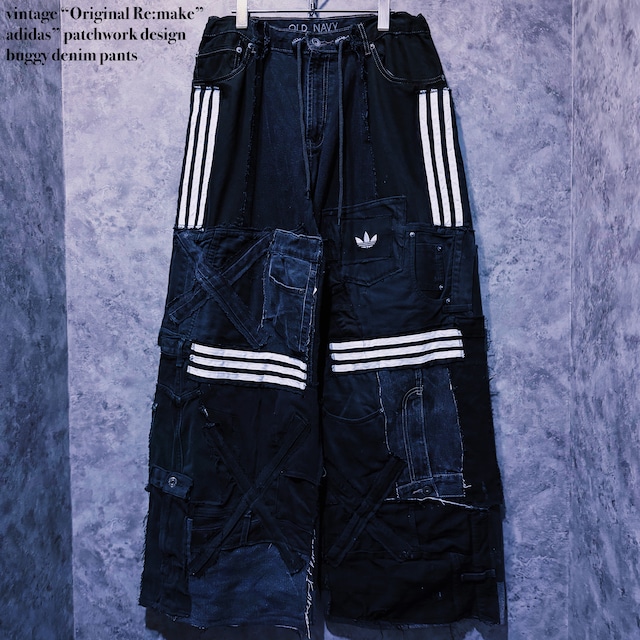 【doppio】vintage “Original Re:make”adidas” patchwork design buggy denim pants