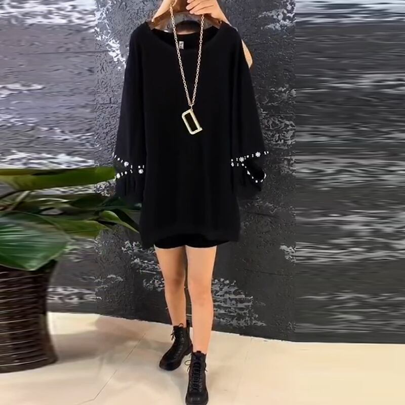 オータムウィンタースタイルドレス スカート ストリート 大きめサイズ 秋物 冬物 ミックスインファッション67743193770