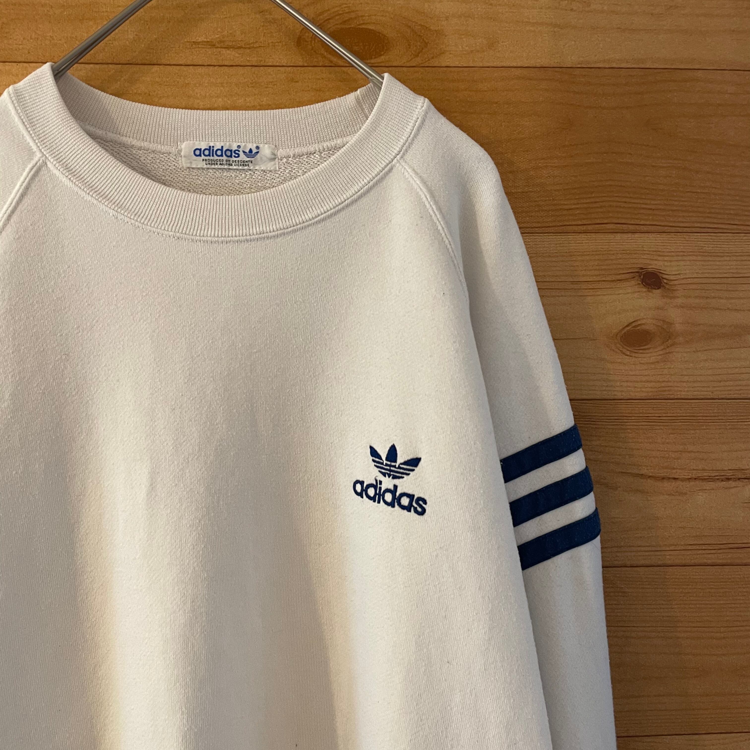 adidas】80s トレフォイル 刺繍 ロゴ ワンポイント スウェット ...