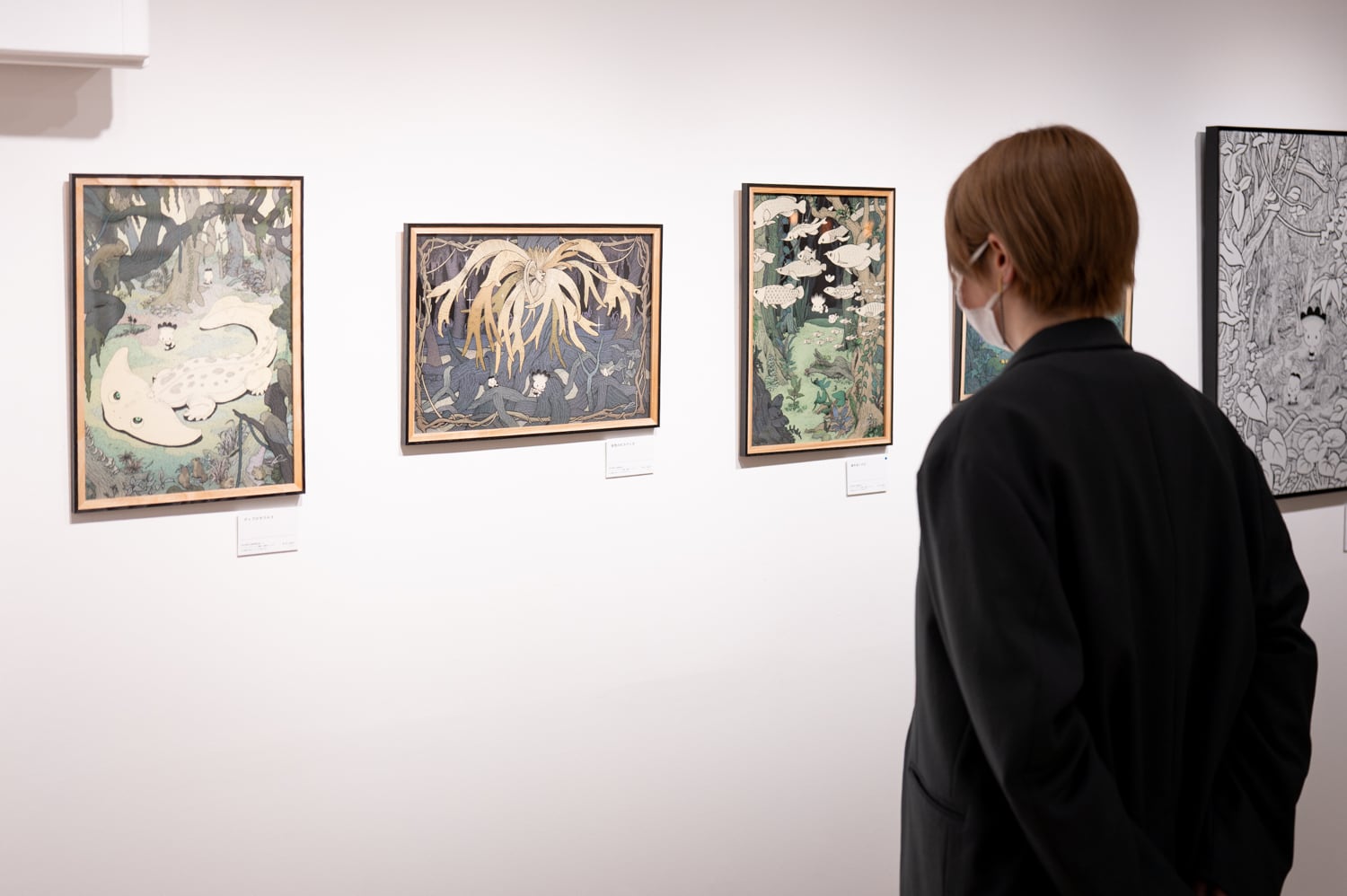 タキタサキ【受注販売】複製原画13 「金色のビカクシダ」 額装込み