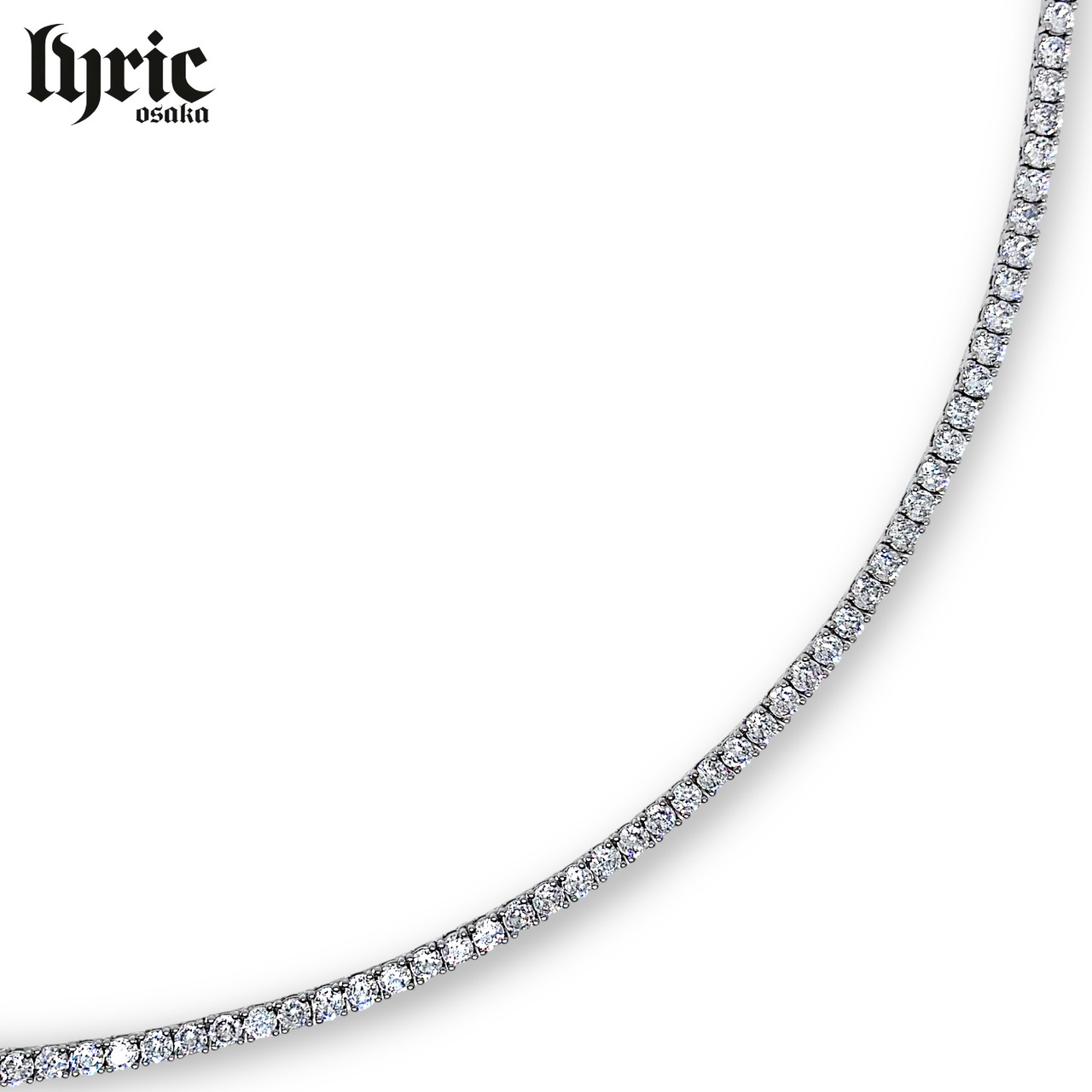 3mm 55cm luxury tennis necklace silver