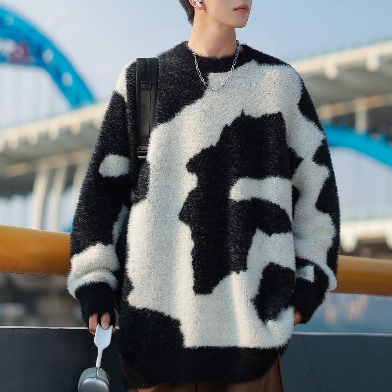 アニマル柄クルーネックニット C10601