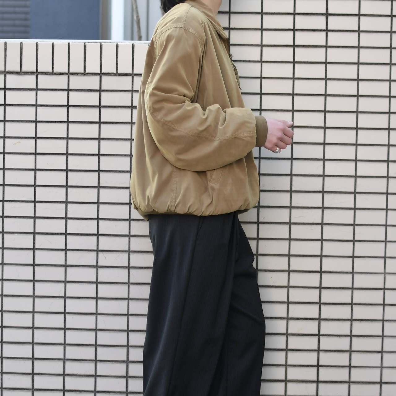 weatherproof fade fake suede blouson mustard