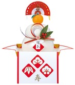 事前受注品：切餅5個入り250ｇ/お供え1号　金三方組立タイプ