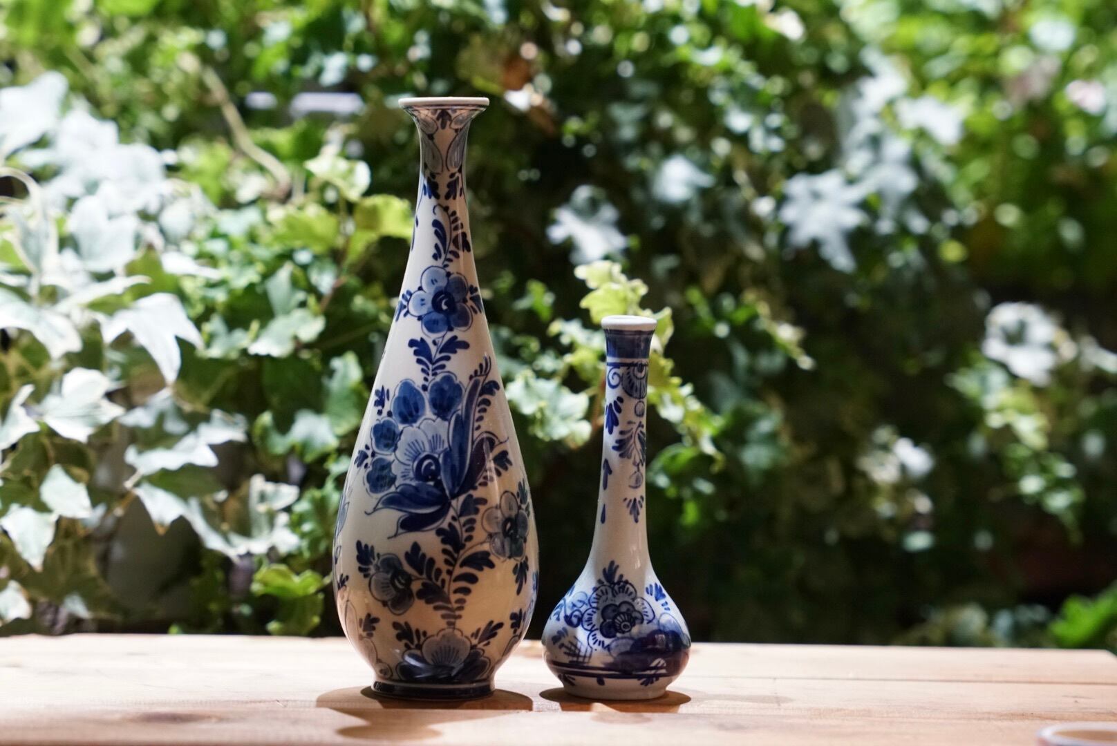 デルフトブルーの花柄が美しい 一輪挿し｜オランダ陶器 フラワーベース