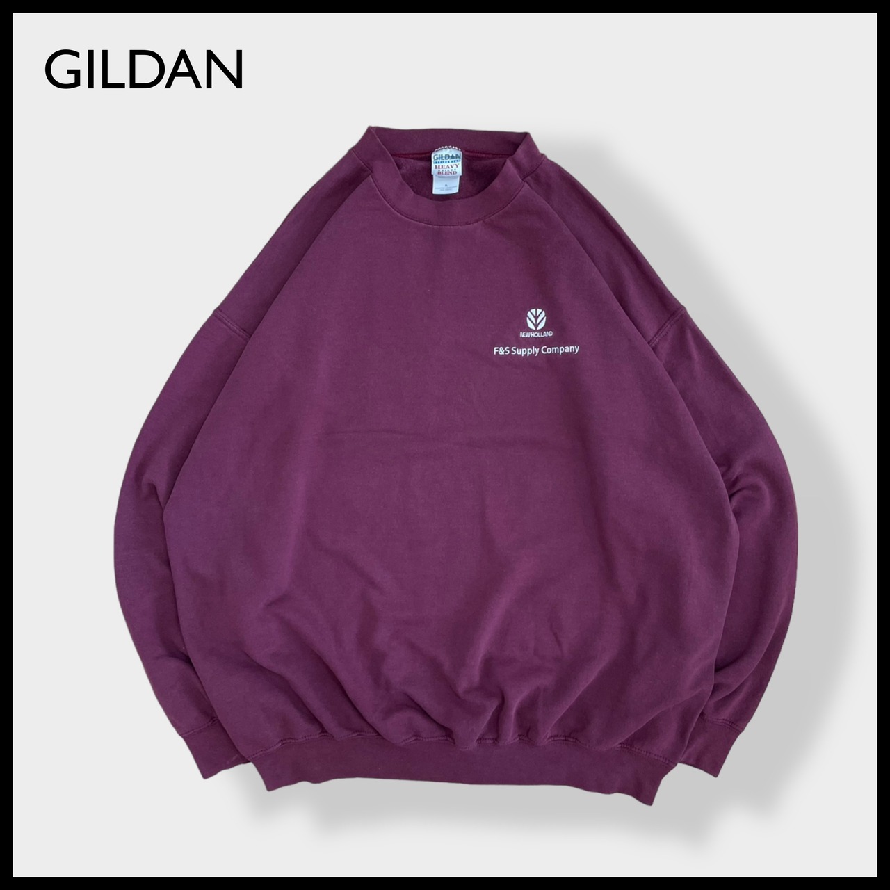 【GILDAN】メキシコ製 企業系 企業ロゴ F&S SUPPLY COMPANY スウェット ワンポイント 刺繍ロゴ トレーナー プルオーバー X-LARGE ビッグシルエット US古着