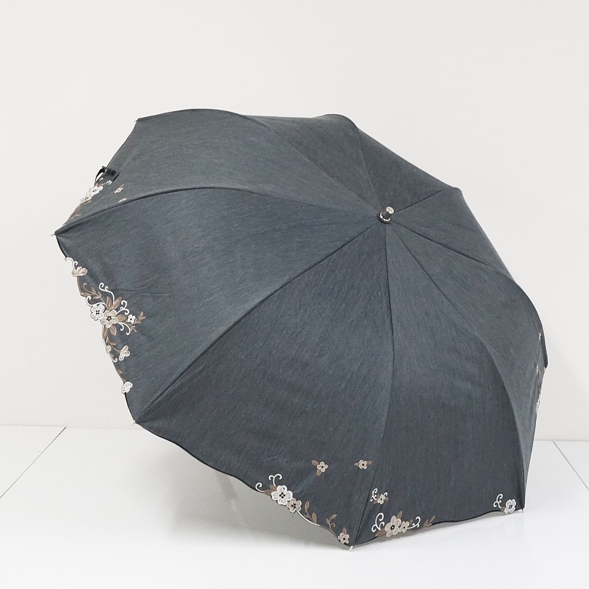 日傘 サンバリア100 完全遮光 晴雨兼用 USED品 Mサイズ moku ブルー UV
