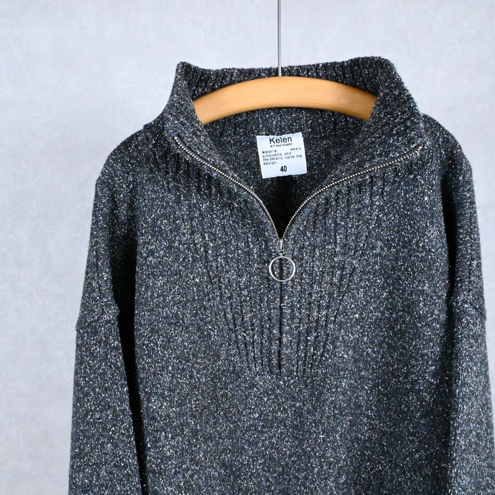 25AW》【KELEN】MELANGE HALF ZIP KNIT 