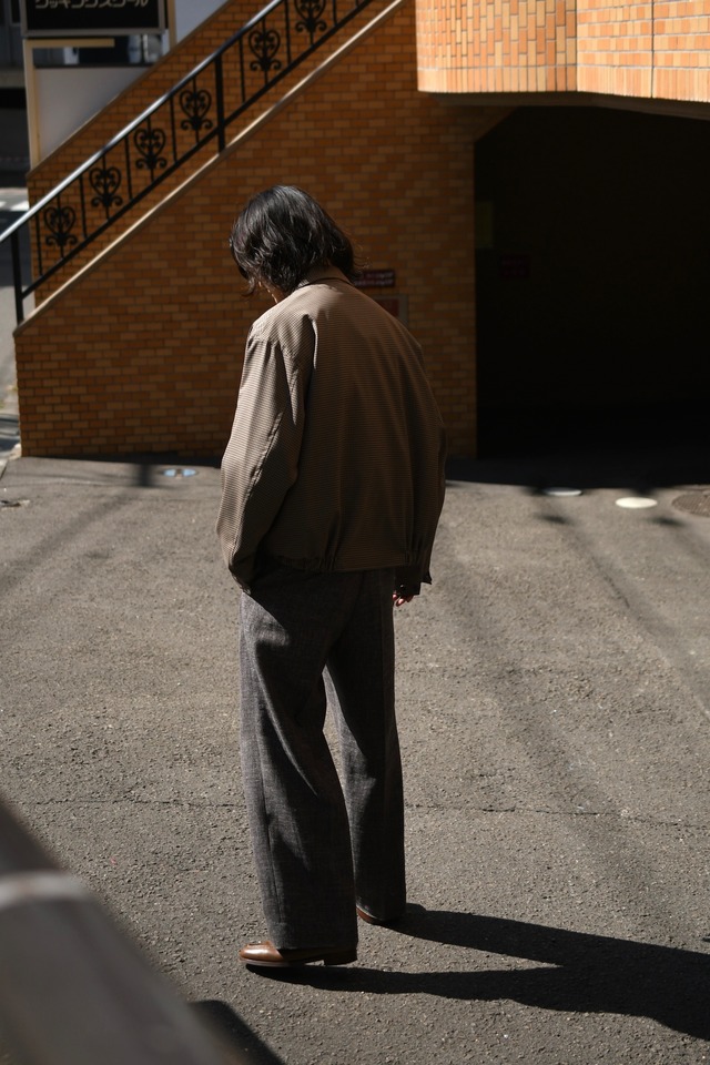 KAPTAIN SUNSHINE / Summer Wool Zip Blouson (Brown Plaid)