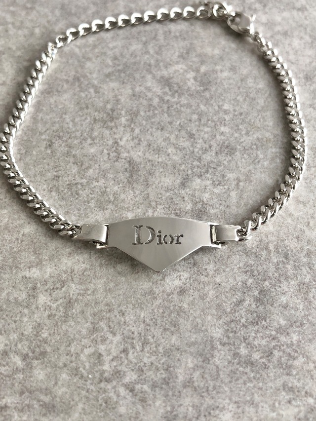 Christian Dior クリスチャン ディオール ブレスレット シルバー ロゴプレート vintage ヴィンテージ オールド 7imfwt