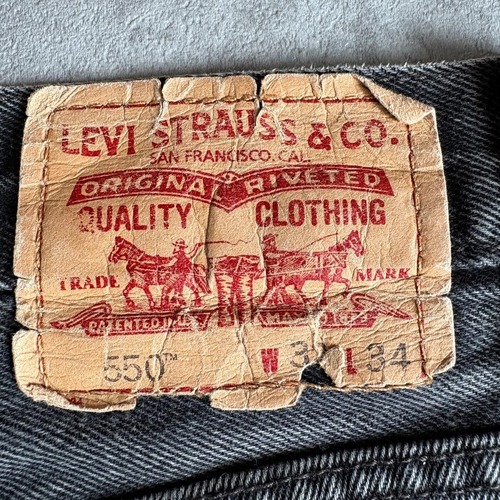 【W32 L34】00s usa levi's ブラック 550 詳細写真3
