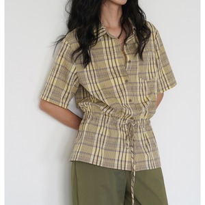 ドローストリングウエストチェックシャツ SH3375