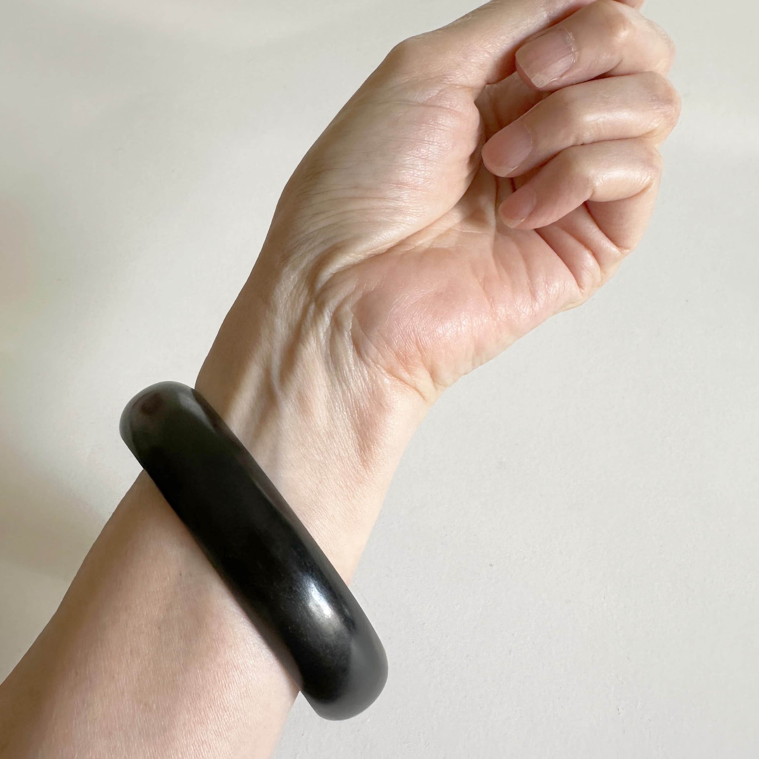 Ba-28eb wood ovalバングル 黒 | Bijoux Kei