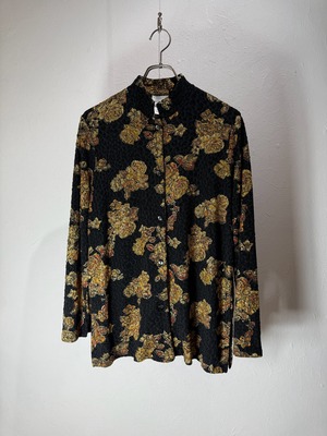 90s USA floral jacquard shirt jacket