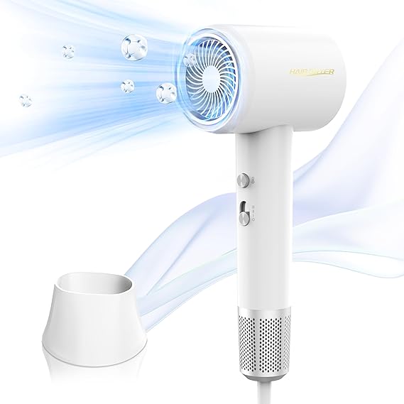 マイナスイオンヘアドライヤー ホワイト 大風量 速乾 ドライヤー 大