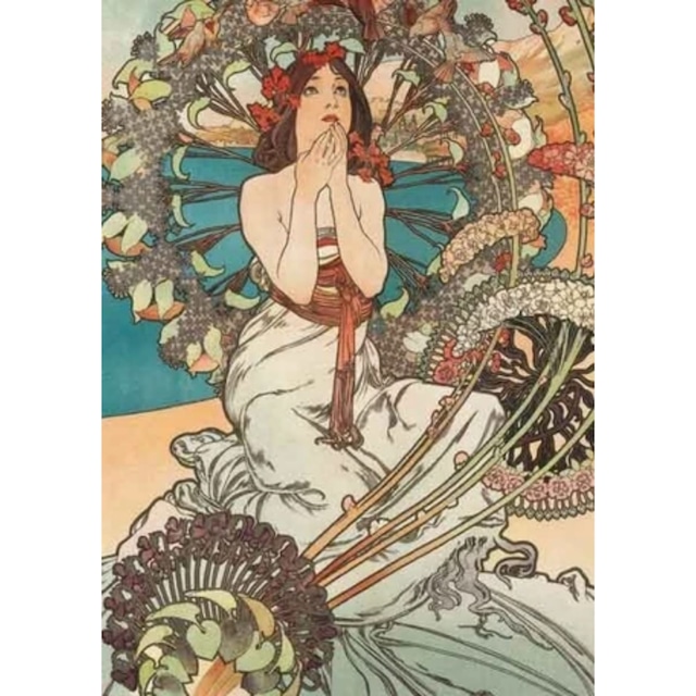 Alphonse Mucha アルフォンスミュシャ/ポカホンタス/メッセージカード/ポストカード　浜松雑貨屋　C0pernicus