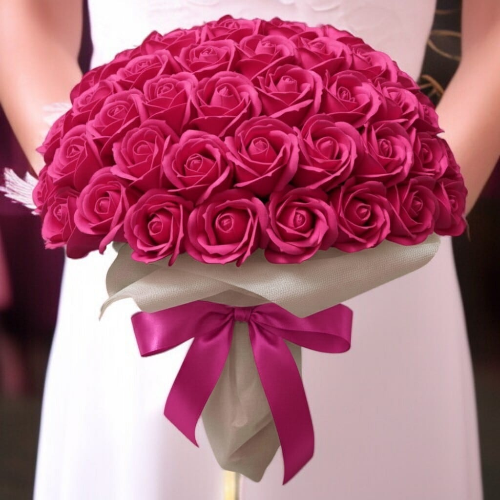 ローズピンク L(100本) サヴォンローズ 花束 | 石鹸素材のバラの花束
