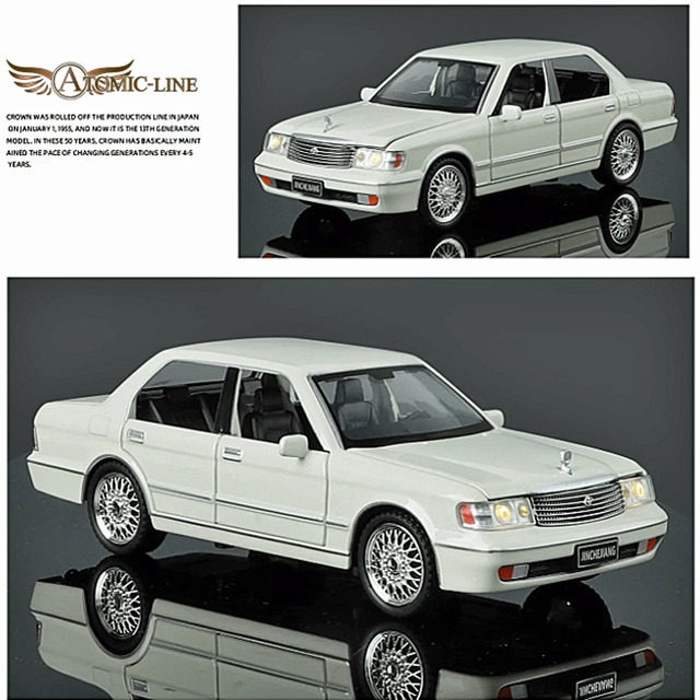 10代目 クラウン S15#型 1/32 ミニカー 全3色 ライト点灯 エンジンサウンド 合金モデル 模型 ジオラマ