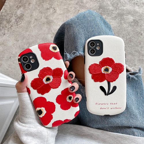 SALE！刺繍 フラワー iPhone 12Pro 11Pro XS XR 8ケース 大人かわいい 送料無料 激安♪