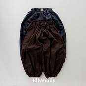 韓国子供服 / 26Autumn / ELLY MOLLY / オータムグリッドバルーンパンツ / 秋服 *5~15*