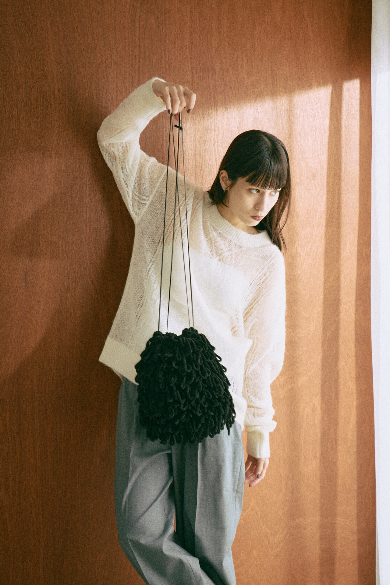 Thick Velvet Loop Monster Mini Bag Hand Knit
