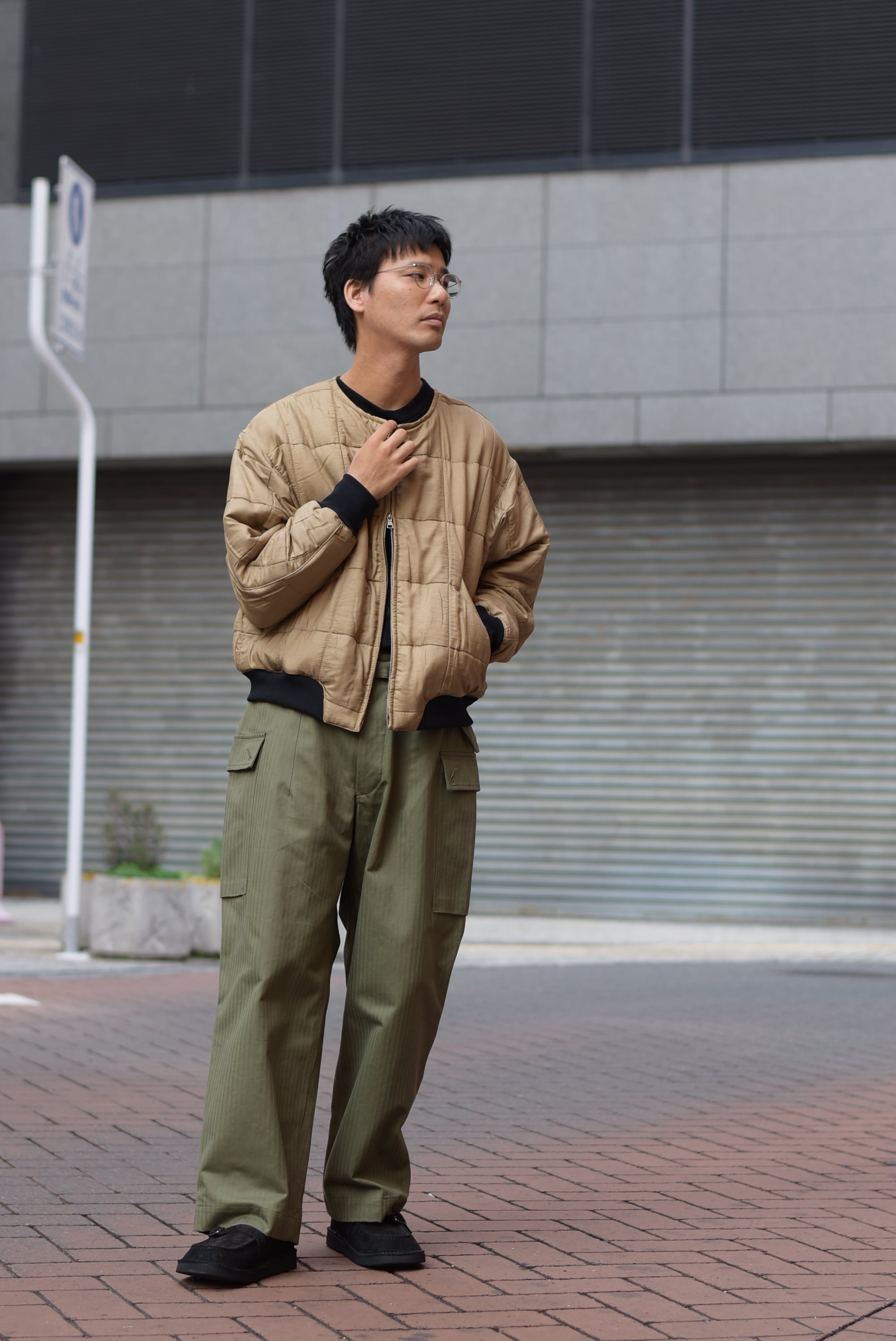 HAVERSACK】Silk Quilting No-Collar Blouson | theater(シアター)