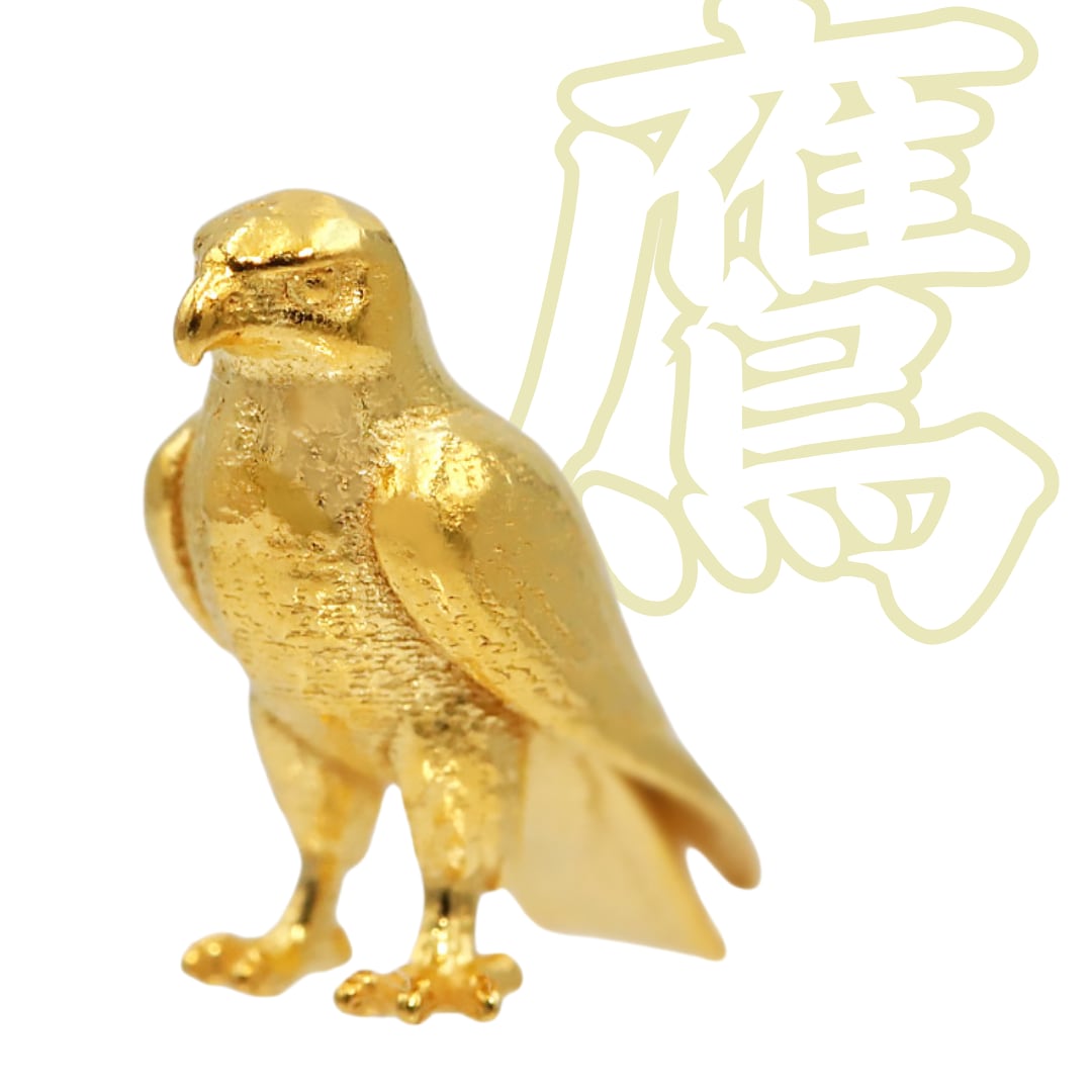 純金の鷹 1グラム JUNGOLD  指先サイズの芸術品 額縁ケース付き