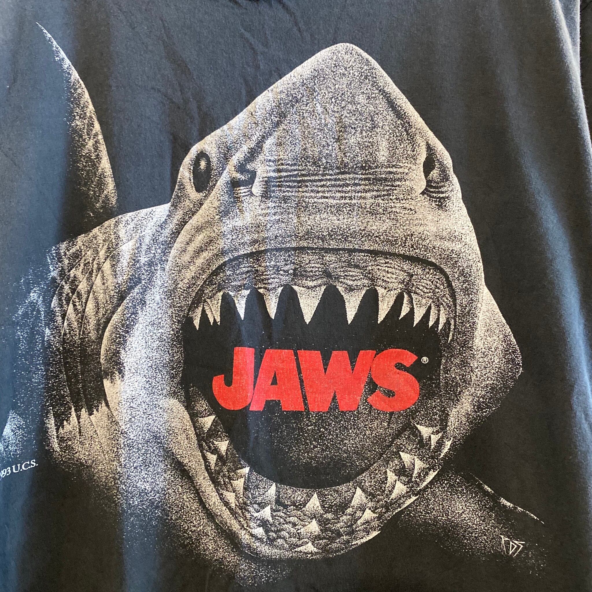 ② jaws tシャツ  ジョーズ　映画　ビンテージ　L リンガー