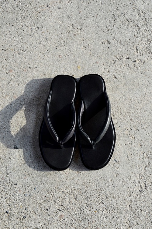 EMPIRE "TUKKAKE" Leather Sandals Sole VIBRAM Made in Nara ALL BLACK