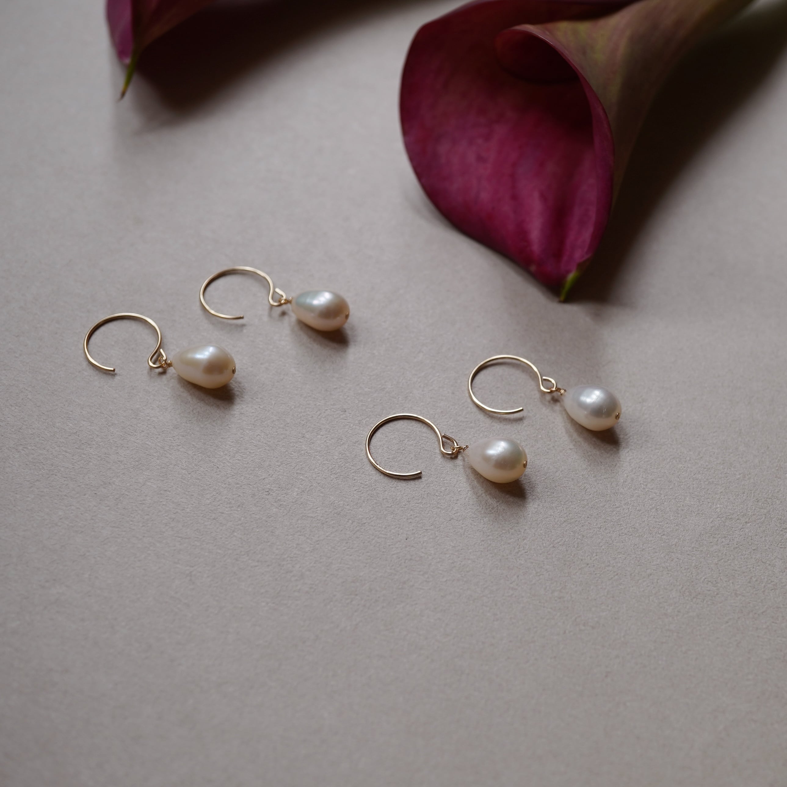 数量限定  ドロップパールフックピアス