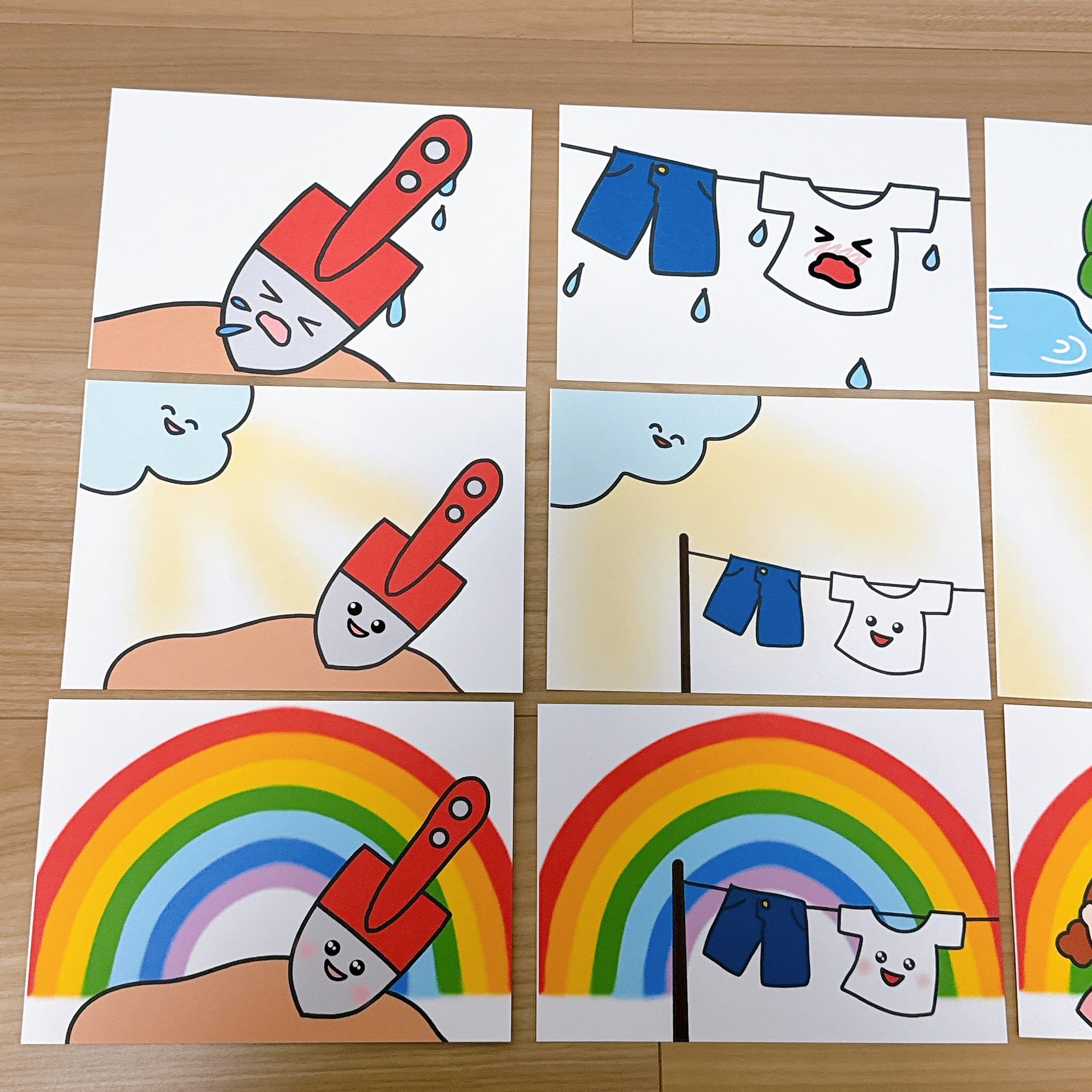 カードシアター にじ 虹 童謡 ペープサート | かまぼこ保育教材