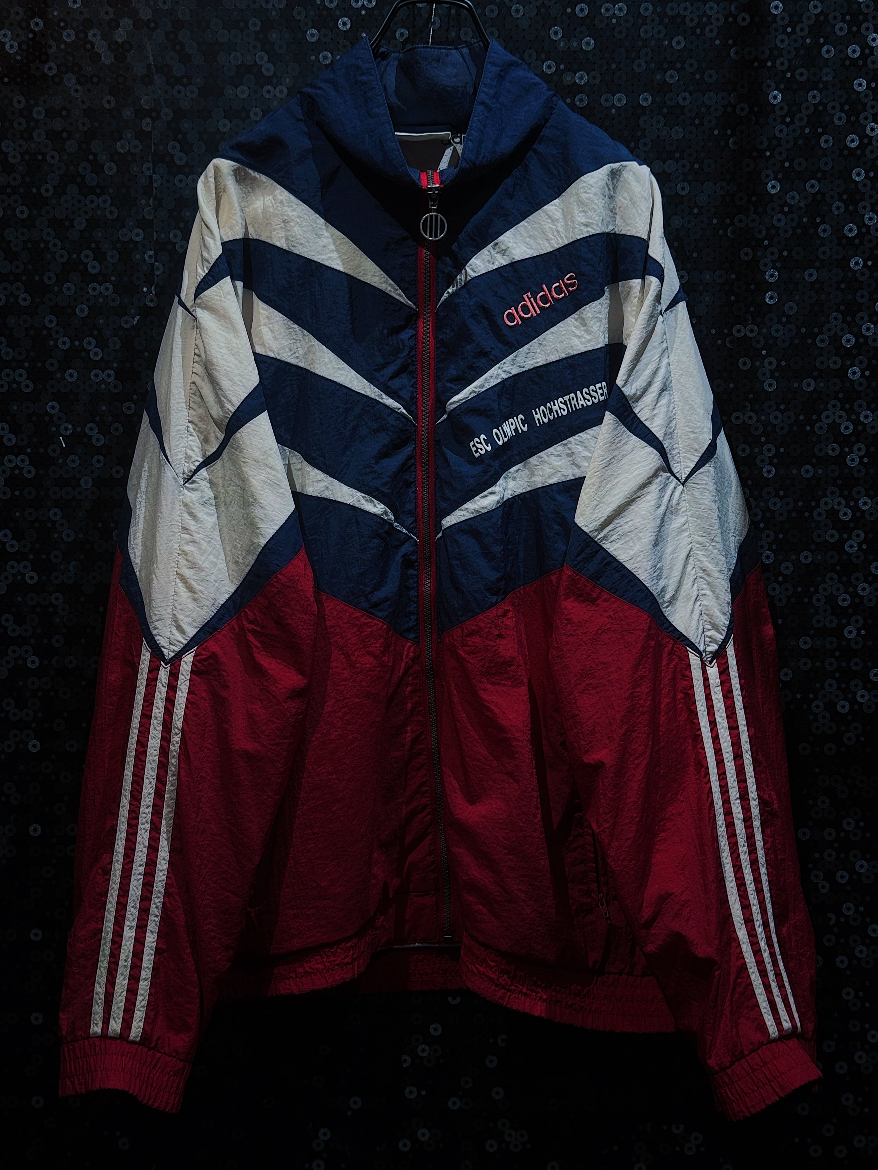 【ÆIEM】"90's vintage"adidas original"ESC OLIMPIC HOCHSTRASSER"multicolored nylon jacket