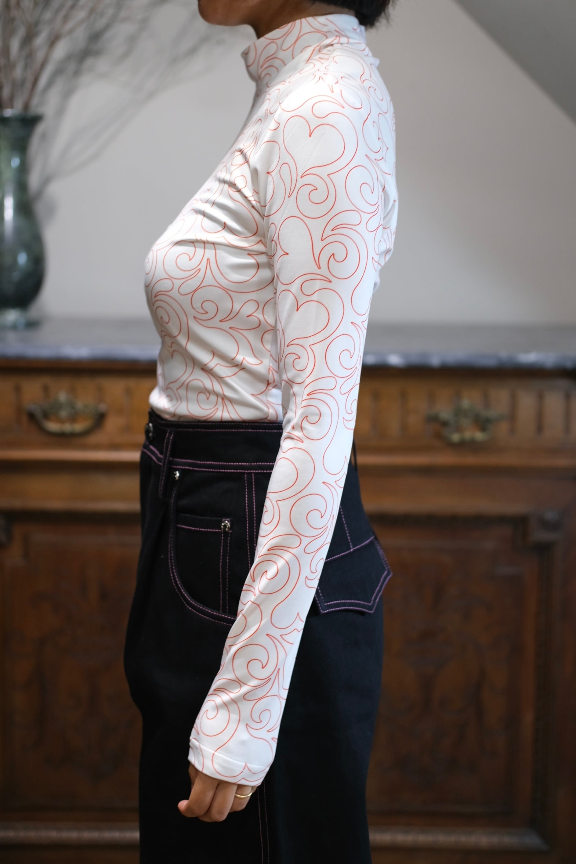 VIVIANO Ruffle Elastic Top dot ドット VIVIANO Ruffle Elastic Top