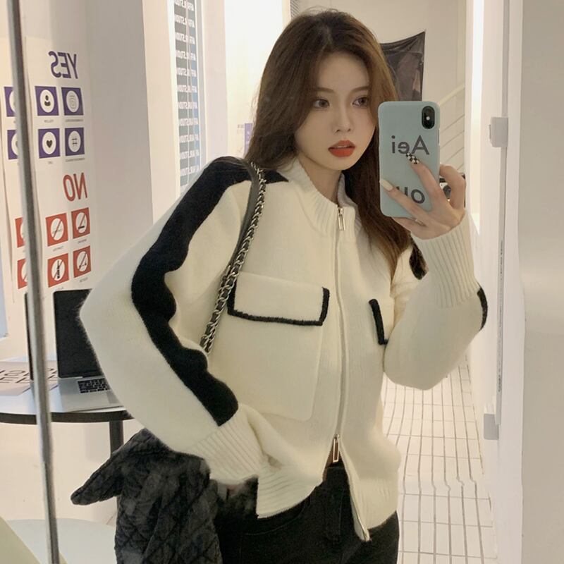 ホワイトセーター ジャケット オータムウィンタールーズスタイルニットカーディガン 秋物 冬物 スーパーモール61766964528