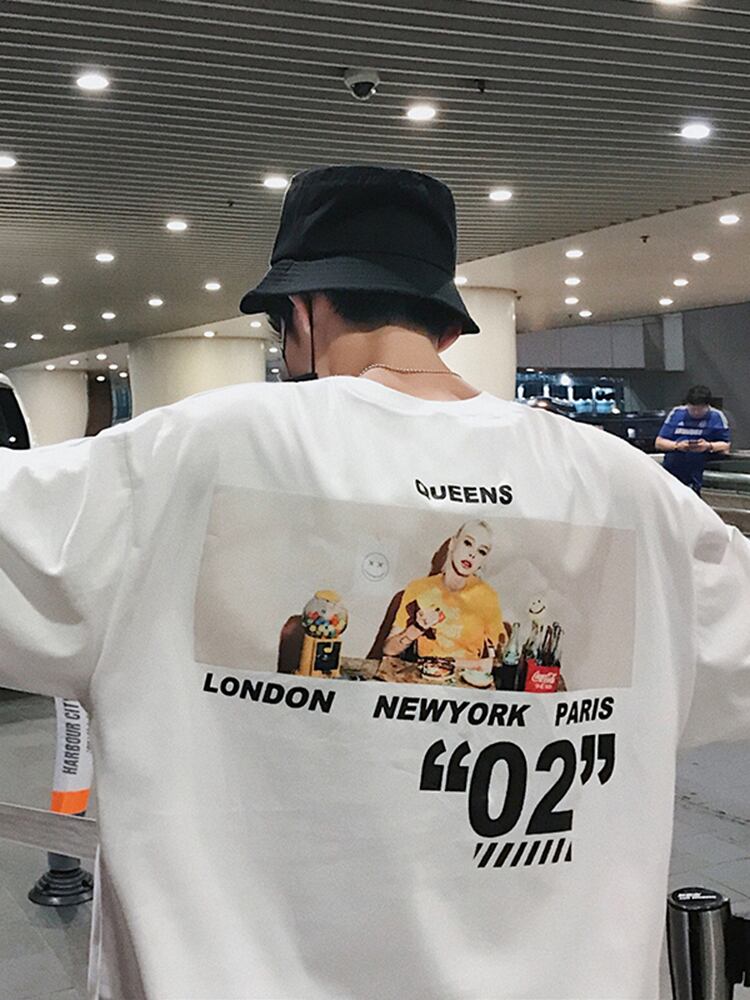 全3色 Tシャツ カットソー プリント カジュアル シンプル