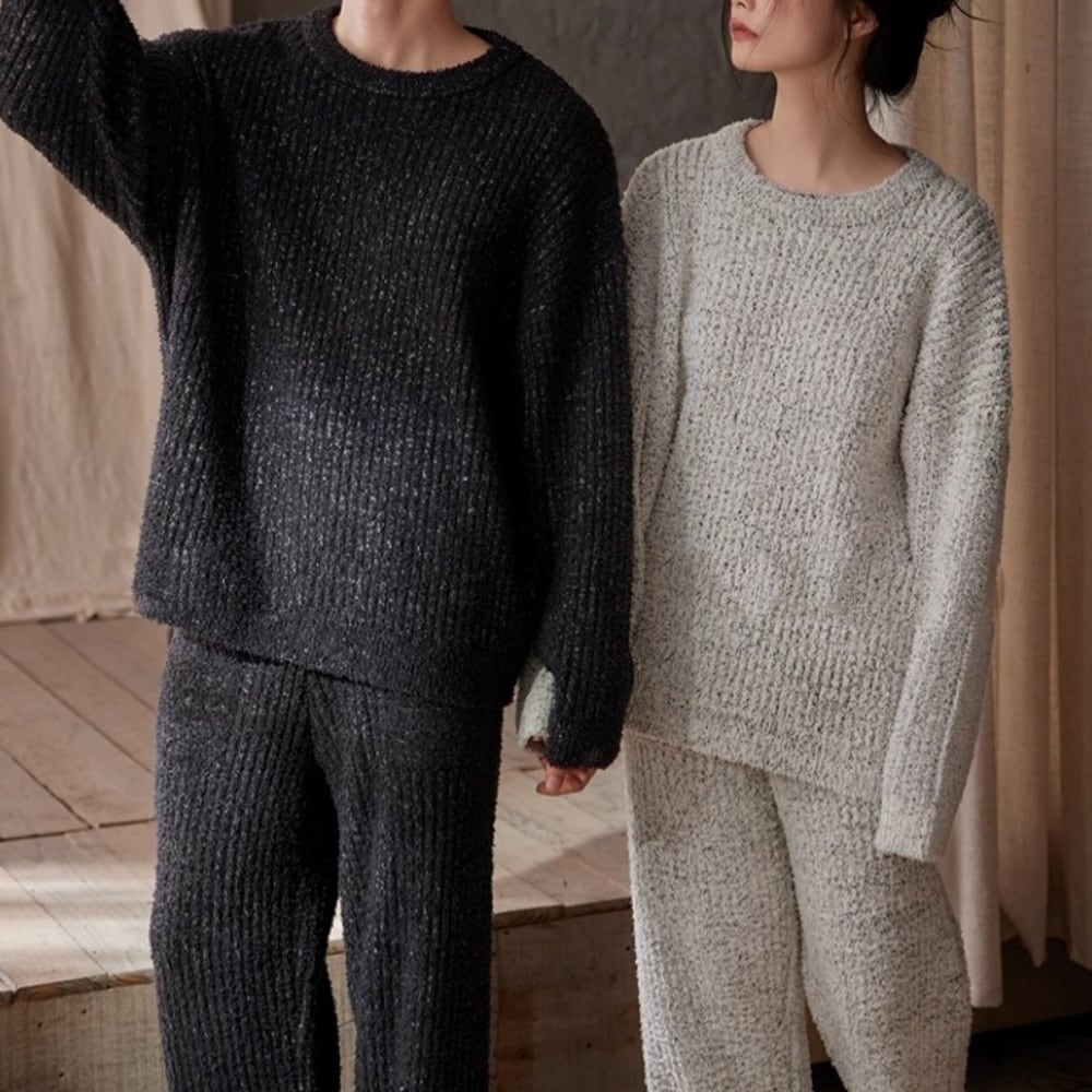訳ありSALE【men's】【L-2XL】warm pullover pair simple design pajamas p1580