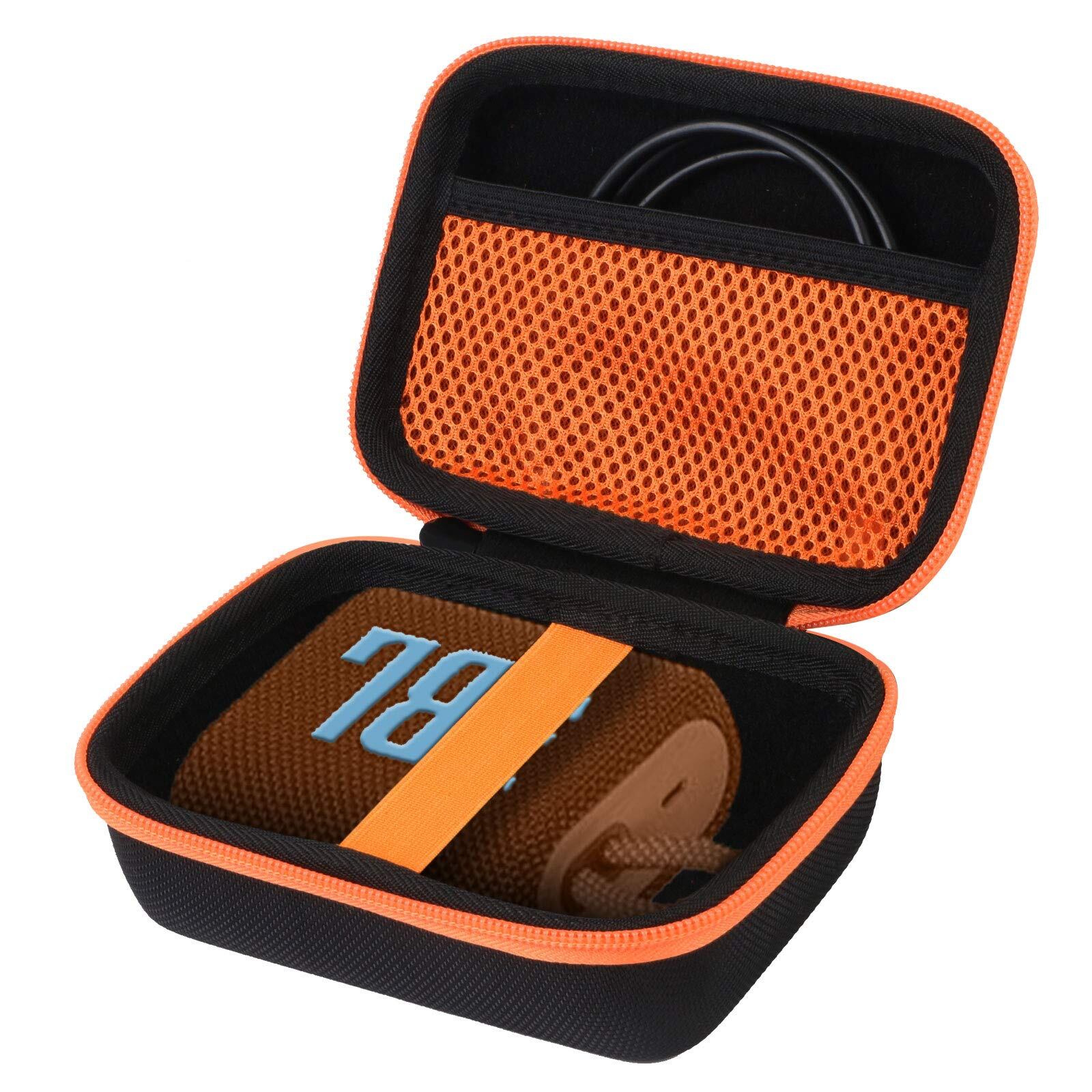 JBL GO4 GO3 Bluetooth ポータブルスピーカー 専用保護収納ケース- Aenllosi (オレンジ)