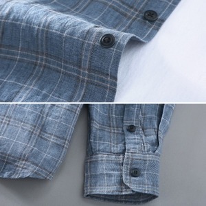 【M-3XL】Grid Check Long Sleeve Shirt / グリッド チェック 長袖 シャツ