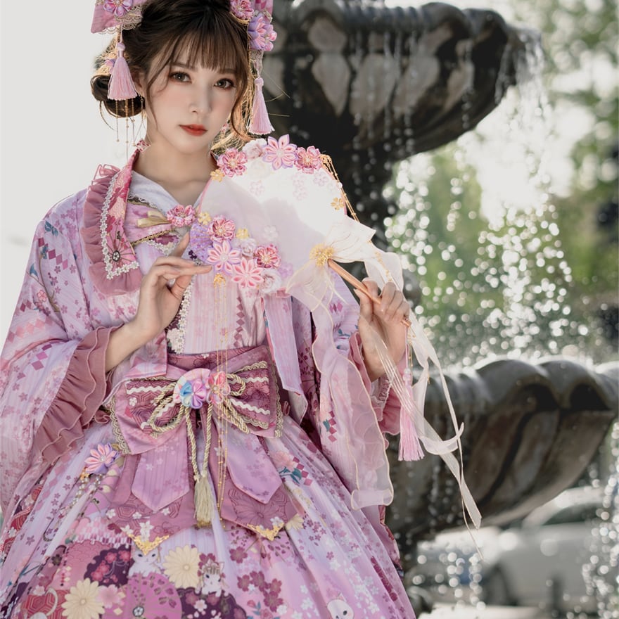 浴衣ドレス 150姫ギャル 浴衣 甚平 地雷系 量産型 y2k 平成 大人S~M
