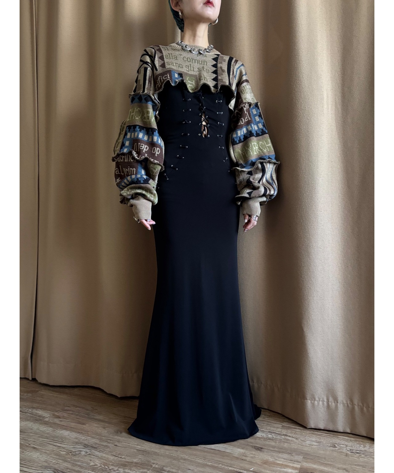 cafe au lait color remake knit-4481-1