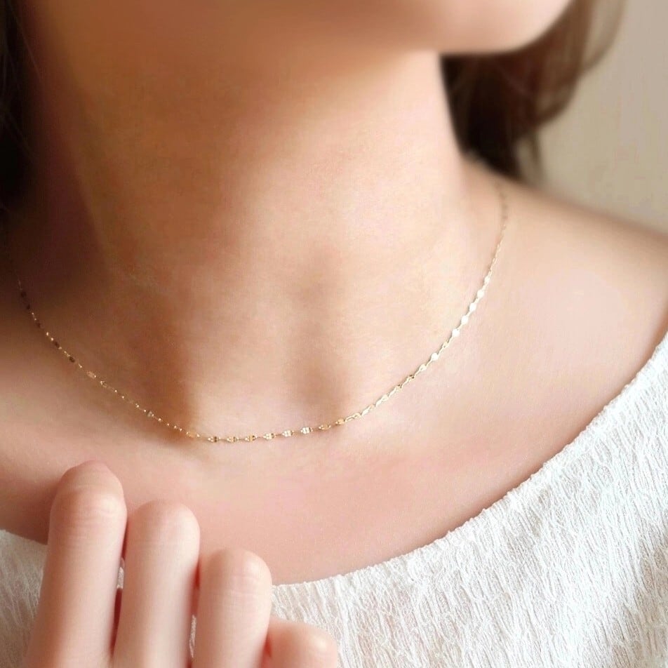 symcredo K10 ペタルチェーンネックレス symcredo K10 ペタルチェーンネックレス