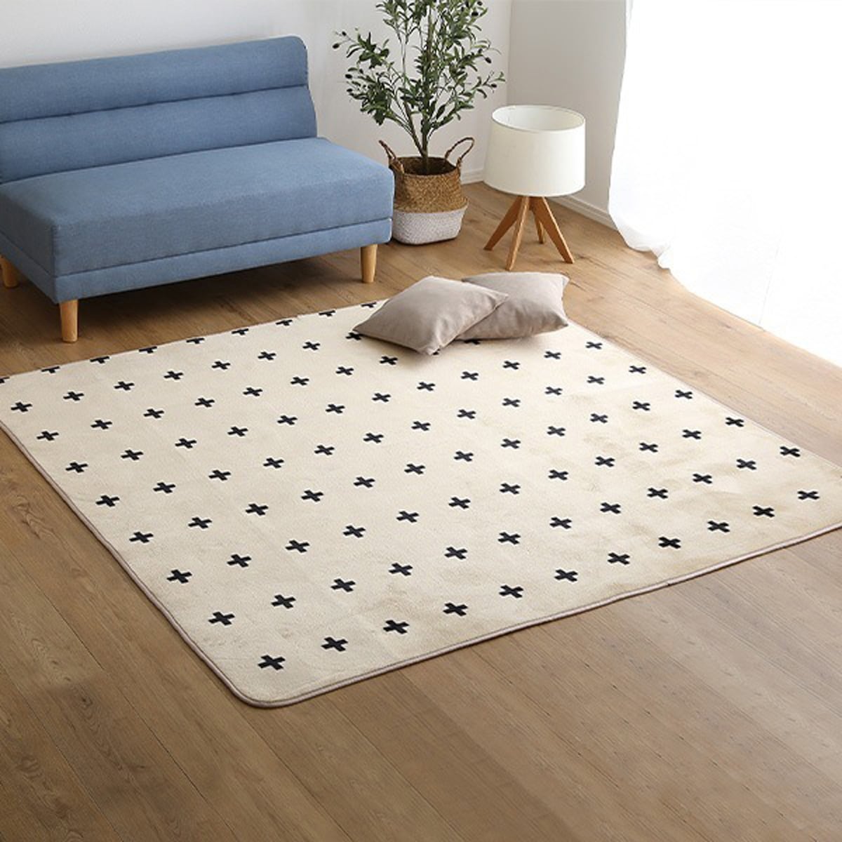 マイクロファイバーデザインラグマットMサイズ 185185cm 洗えるラグマット WASHFAカーペ