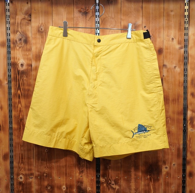 90s polosport ralphlauren コットン ナイロン ショーツ M/ポロスポーツ ラルフローレン ハーフパンツ