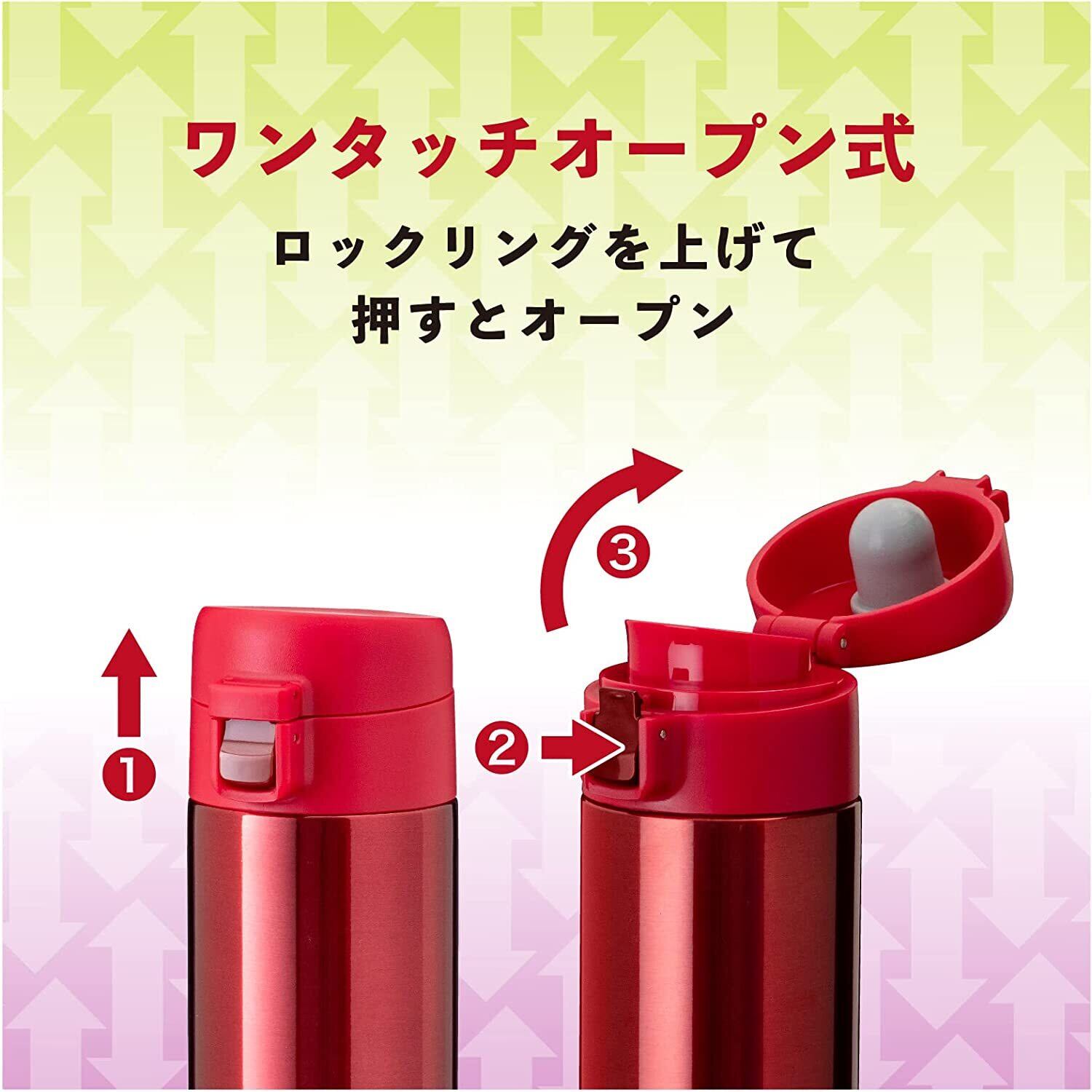 水筒 軽量 2WAY ステンレス マグボトル 1つのボトル本体にキャップ2種