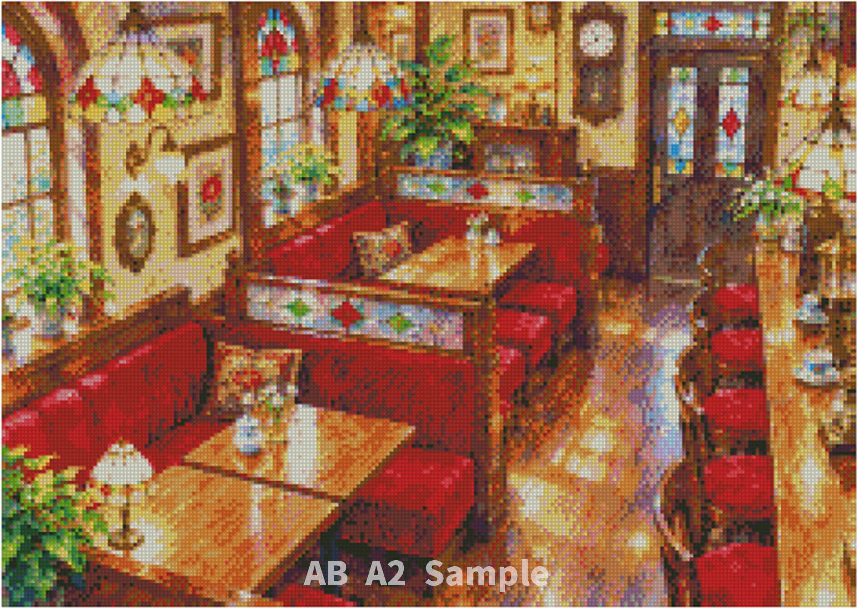 ダイヤモンドアート A2 レトロな喫茶店 (通常/フルAB/樹脂AB/FD