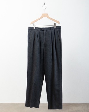 "Yves Saint Laurent" wool tuck slacks