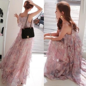 ★送料無料★15号☆ぼかしプリントフレア－マキシ丈ワンピ(OPN3452)