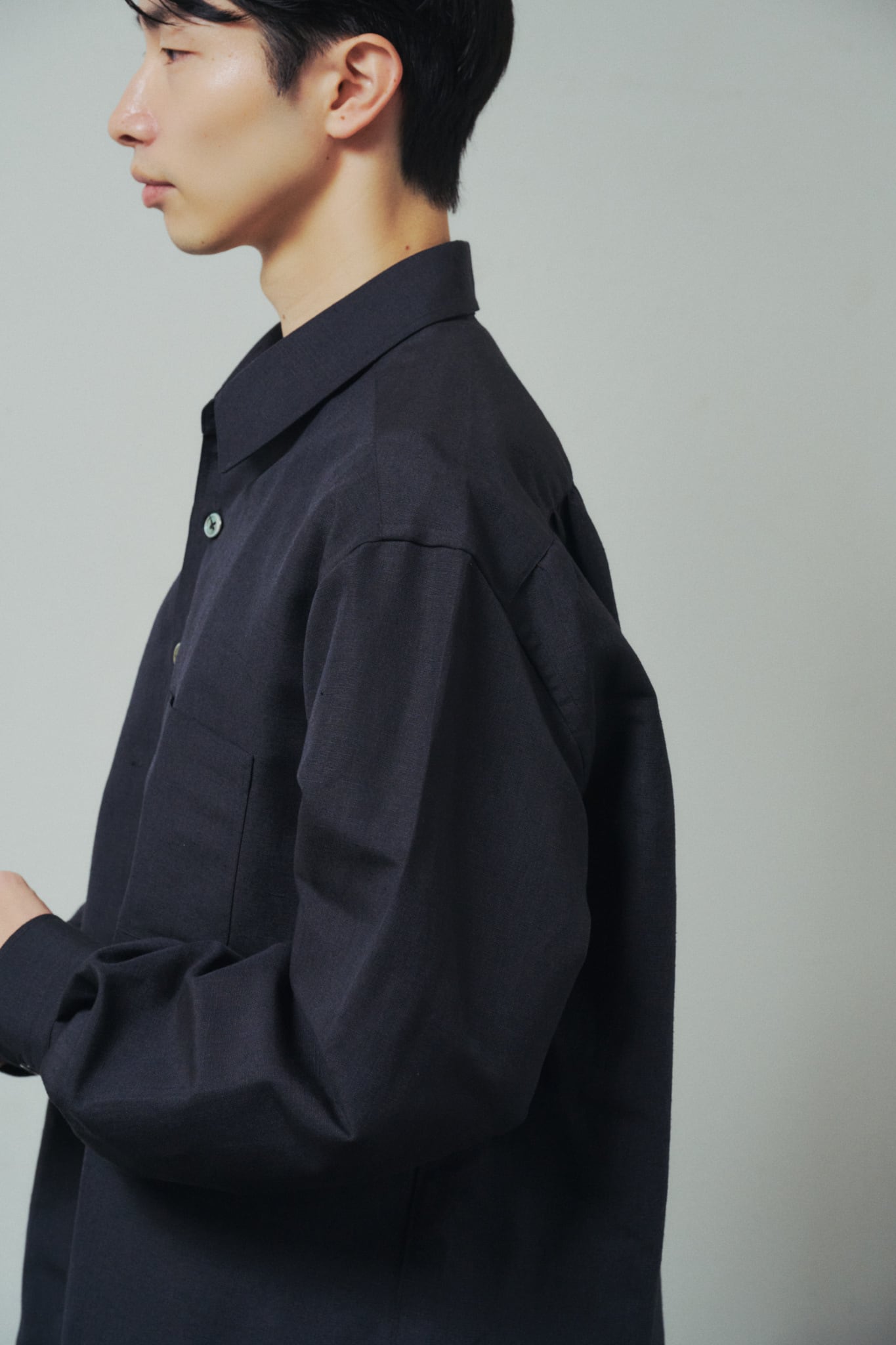 新品】MINTENS 1950s vintage summer wool shirts Black made in Italy